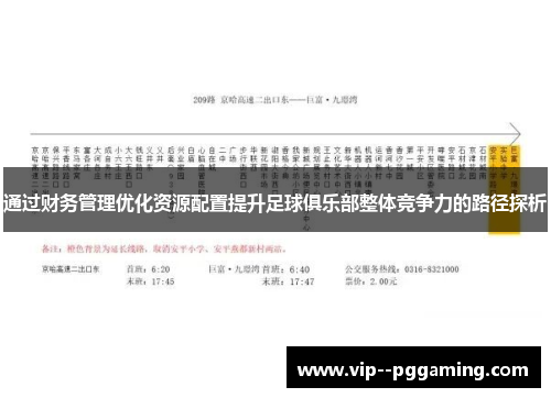 通过财务管理优化资源配置提升足球俱乐部整体竞争力的路径探析